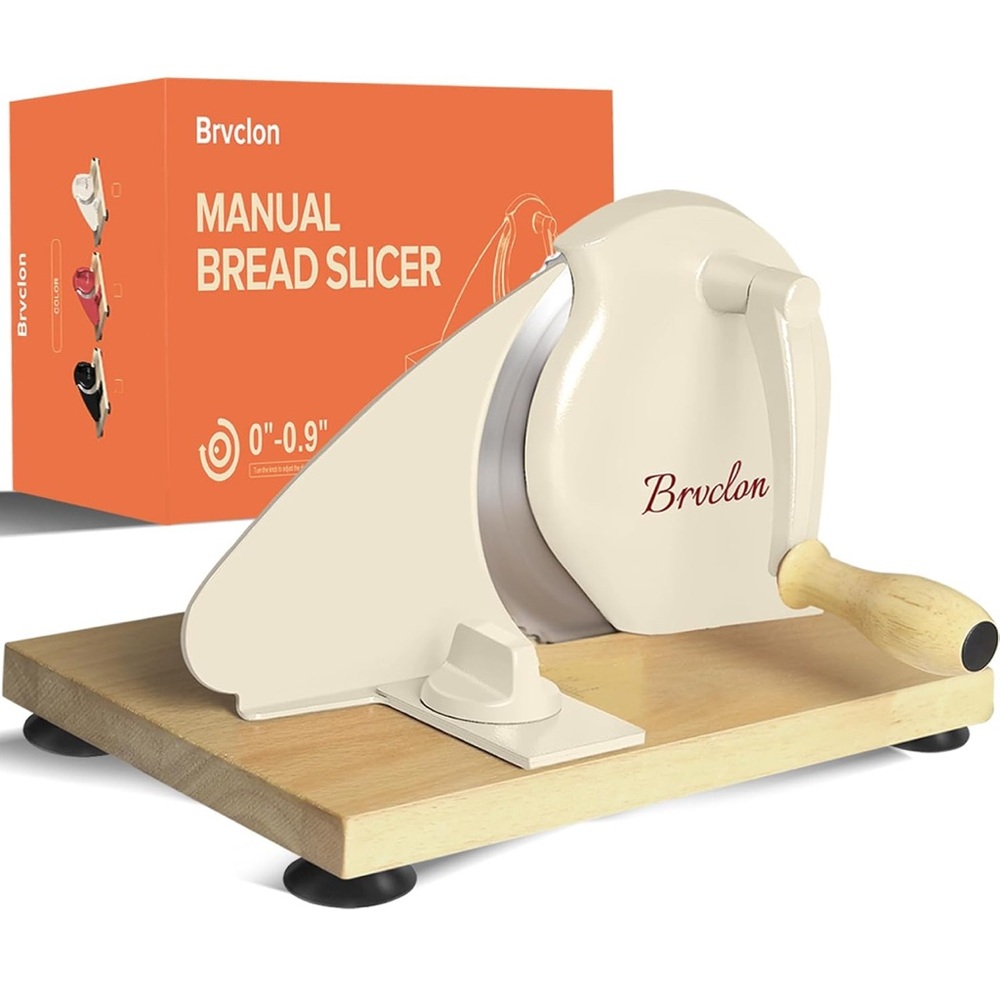 Brvclon Manual Bread Slicer in Cream and Tan